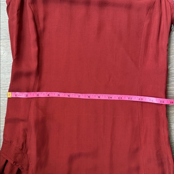 marithe francois girbaud Sleeveless Asymmetrical Hem Maxi Dress in Rust Red 2S - Picture 11 of 12